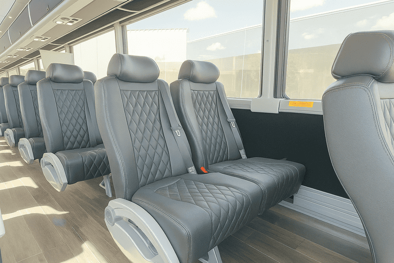 interior of Charter Bus Rental Skokie charter bus